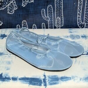 Jeffrey Campbell Mesh Slip On Round Toe Ballet Flats Light Blue Women's Size 8.5